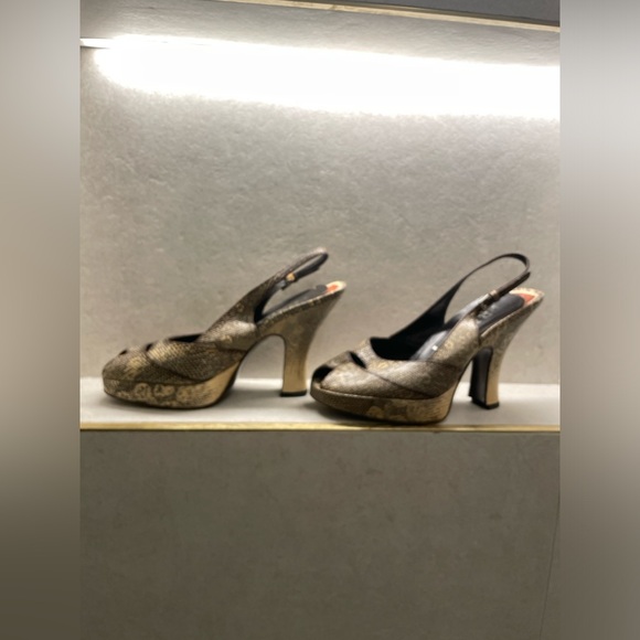 Vintage Prada 2000 Snake Peeptoe Platform, 39.5/9 - Picture 2 of 12